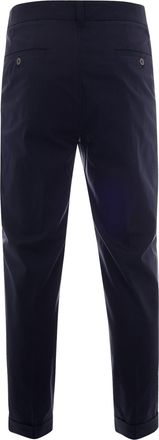Paolo Pecora Mens Chino Trousers Navy Blue Cotton
