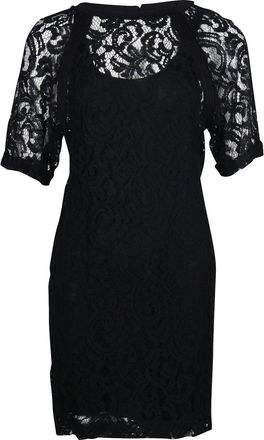 Maje Lace with Slip Dress in Black Viscose