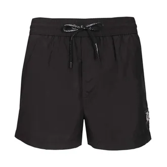 Dolce & Gabbana Short swim trunks with branded tag - male - Dolce & Gabbana - Beachwear - Black - S - Swimwear