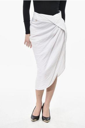 Jacquemus Asymmetric Viscose-Blend Midi Skirt size 40