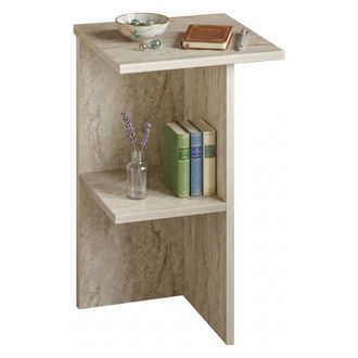 Dmora Mesita Roaschia, Un Estante, Color Estante Beige, Tono Estructura M&aacute;rmol, 36x36x60h Cm Beige M&aacute;rmol
