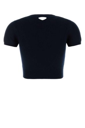 Prada Womens Midnight Blue Cashmere Sweater Bleu Maglieria