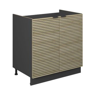 Vicco Armario Bajo Para Fregadero Fame-line, Panel De Roble, 80 Cm Sin Encimera Vicco