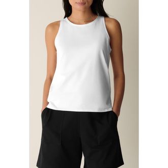 Eileen Fisher Slim Stretch Cotton Tank in White at Nordstrom, Size X-Large