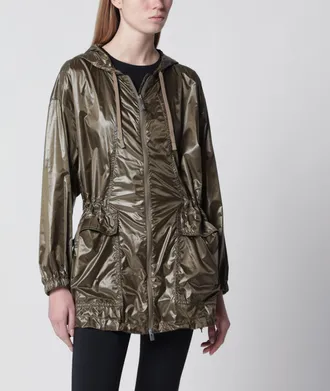 Herno Parka verde oliva in shiny nylon