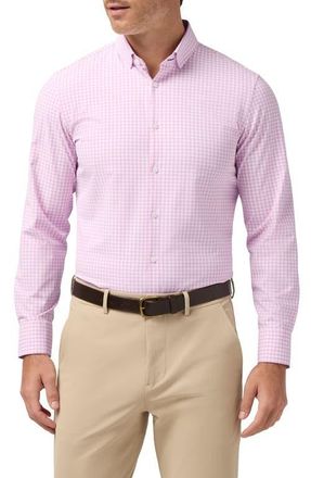 Mizzen+Main Leeward Trim Fit Gingham Button-Up Shirt in Pink Salt Crew Gingham at Nordstrom, Size X-Large