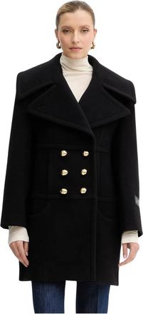 Patou Double-Breasted Coat - Dames - Mantel - Zwart - L - Wol - Jassen
