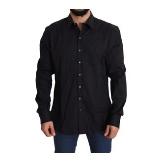 Dolce & Gabbana Heren, Overhemden, Zwart, Maat: 4XS Katoen