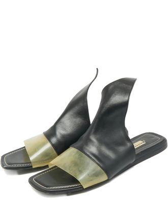 Balenciaga Sandali slides in pelle - Nero