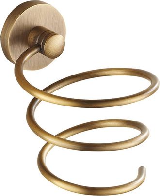 OEM [mai Usato]porta Asciugacapelli In Ottone Spazzolato, Classico Portaoggetti Da Parete, Stile Europeo Per Bagno
