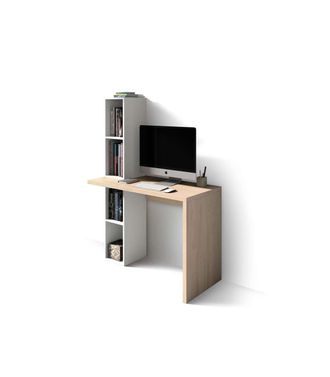 HERDASA Mesa Estudio Mod-helsinki Acabado Roble/blanco, 52 X 106 X 149 Cm (fondo X Ancho X Alto)