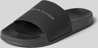 Tommy Hilfiger Badeslipper mit Label Print in Black, Gr&ouml;&szlig;e 40