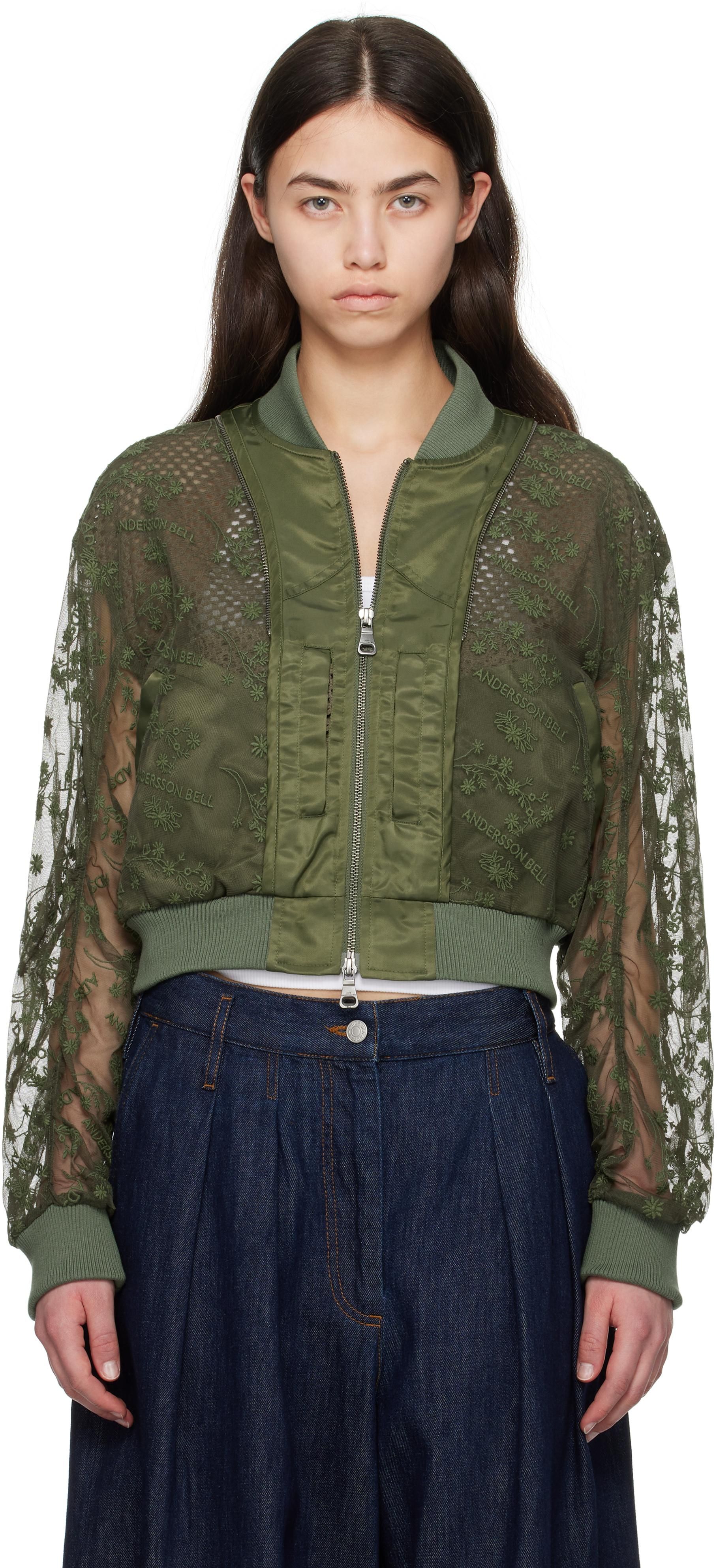 Andersson Bell Gray Luna Back-Corset Bomber Jacket from