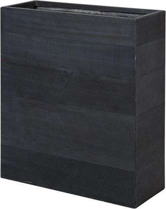 Beliani Beliani - Maceta de mezcla de arcilla negro 80 x 30 cm fibra interior exterior Thimena