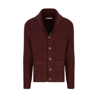 Brunello Cucinelli Cashmere Feather Yarn Cardigan - male - Brunello Cucinelli - Cardigans - Red - XL - Knitwear