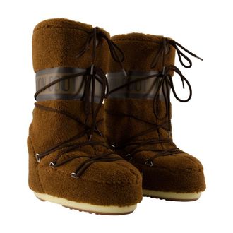 Moon Boot Womens Icon Fleece Boot Brown Synthetic