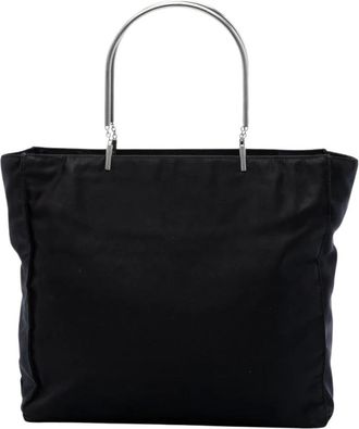 Prada Pre-owned Handbags, female, Black, Size: ONE SIZE Pre-owned Structured Fabric Tote