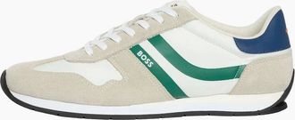 HUGO BOSS Mens Boss Black BOSS LEVON TRAINER OPEN WHITE - Size: 10