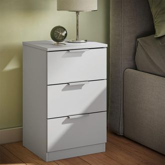 Vicco Mesilla De Noche Fino, Blanco, 37.6 X 61.8 Cm Con 3 Cajones, Vicco