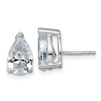 Diamond2Deal 14k Gold 4 ct Pear Lab Grown Diamond Stud Earrings VS Clarity, G-H Color