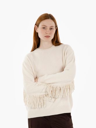 Akep Maglia girocollo con frange snow