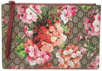 Gucci Pre-owned Floral Coated Canvas Clutch - Dames - Vintage Clutch - Beige - ONE Size - Leer - Vintage