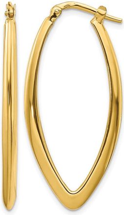 Diamond2Deal 14K Yellow Gold Round Fancy Hoop Earrings