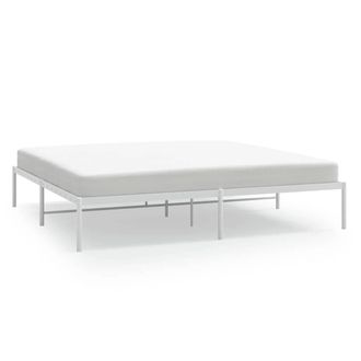 Berkfield Home Metal Bed Frame White 180x200 cm Super King
