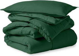 Bare Home All-Season Down Alternative Comforter Set in Forest Green at Nordstrom, Size Twin