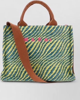 Marni small tote bag basket patterned design