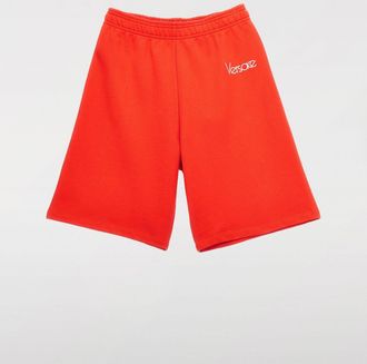 Versace Pantaloncino jogging in cotone con logo Versace