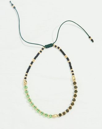 Fat Face FatFace Green Bead Bracelet