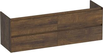 Marcel Breuer Inspire wastafelonderkast 160 4 softclose lades - greeploos - 2 sifon uitsparingen - Grove