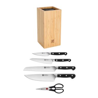 Zwilling Pro 6-pc Knife Block Set - Bamboo Bristle