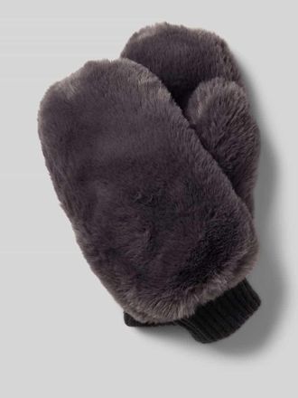 Jake*s Casual F&auml;ustlinge mit Kunstfellbesatz in Anthrazit, Gr&ouml;&szlig;e XS/S