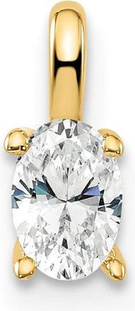 Diamond2Deal 14k Yellow Gold Lab Grown Diamond Oval Solitaire Pendant (0.33ct, VS, G-H)