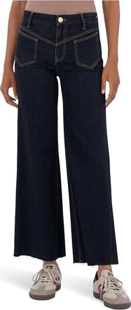 Kut from the Kloth Charlotte High-Rise Wide Leg Wide Front Seam Jeans In Sustain