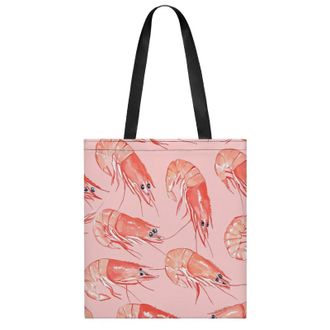 Generic Shrimp Pattern Womens Tote Casual Shopping Bag Lightweight Shoulder Bags Hobos Handbag for Work Travel Daily 35x40cm