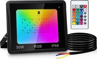 OEM Proyectores Led Rgb Con Control Remoto - 50 Vatios - L&aacute;mpara Led Para Construcci&oacute;n - Iluminaci&oacute;n De Colores Rgb