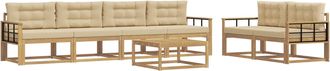 vidaXL Conjunto De Sof&aacute;s De Exterior 6 Uds. Y Beige Vidaxl