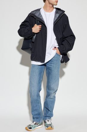 Bottega Veneta Hooded Jacket, Mens, Navy Blue