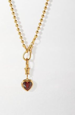 Edge of Ember Heart Red Garnet Necklace at Nordstrom, Size 18