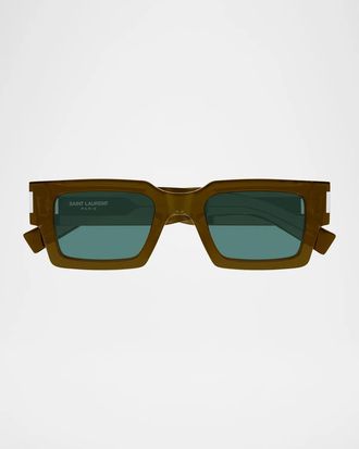 Saint Laurent Men & apos;s SL 572 Recycled Acetate Square Sunglasses