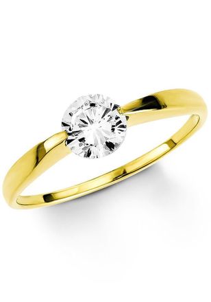 Amor Fingerring &raquo;Schmuck Geschenk Solit&auml;r Ring LIEBE, Glitzerstein Gold 333&laquo;