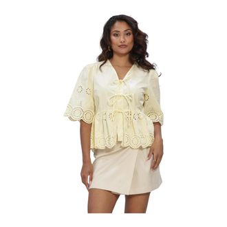 Y.A.S Y.a.s, Dames, Blouses & Shirts, Geel, Maat: L Linnen