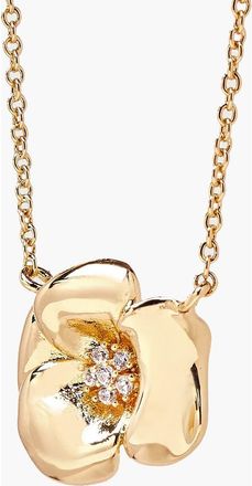 Yoj Lulu Flower Pendant Necklace in Gold and Crystals at Nordstrom