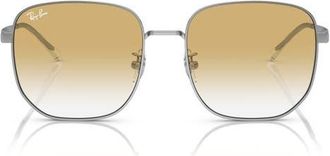 Ray-Ban 57mm Gradient Irregular Sunglasses in Silver /Clear Gradient Yellow at Nordstrom