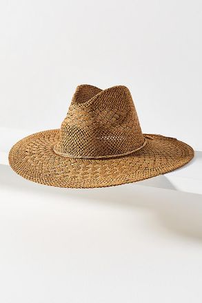 Anthropologie Woven Straw Fedora Hat