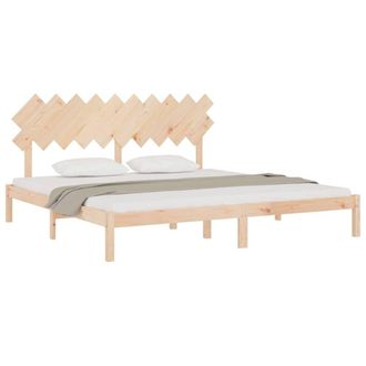 Berkfield Home Beautiful Bed Frame 200x200 cm Solid Wood in Light Tan