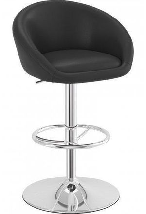 Netfurniture Lombardy Adjustable Bar Stool Chrome in Black